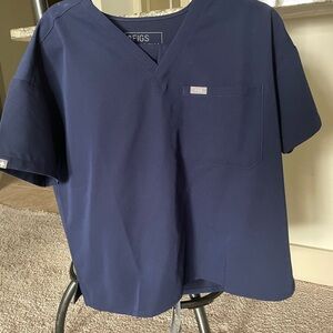 FIGS Relaxed Catarina Navy Blue Scrub Top